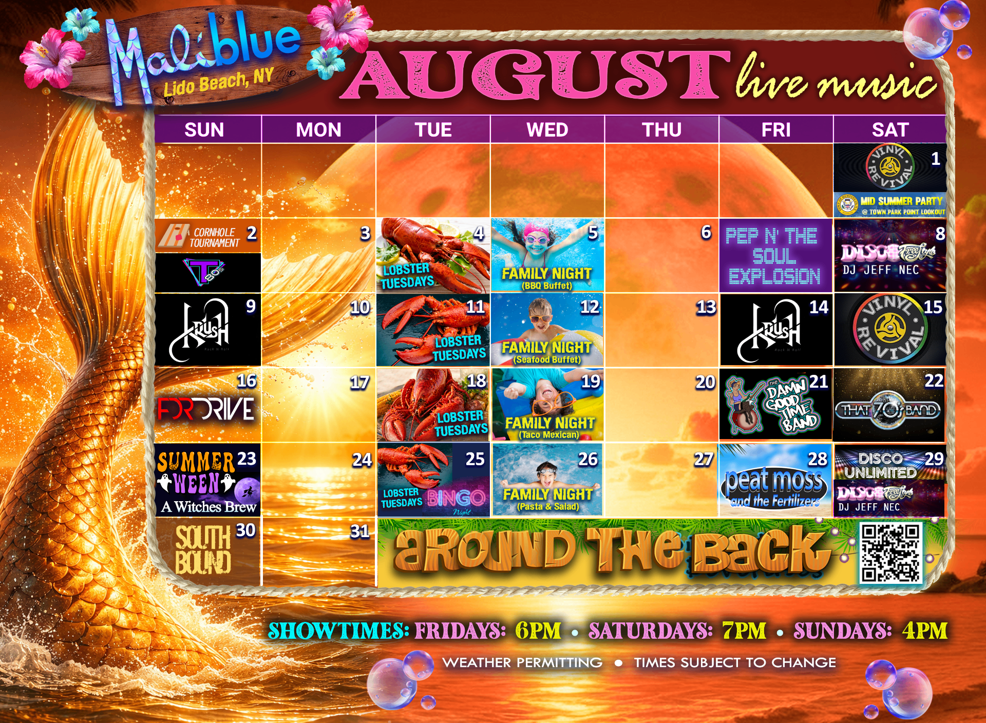 Maliblue August 2026 Concert Calendar