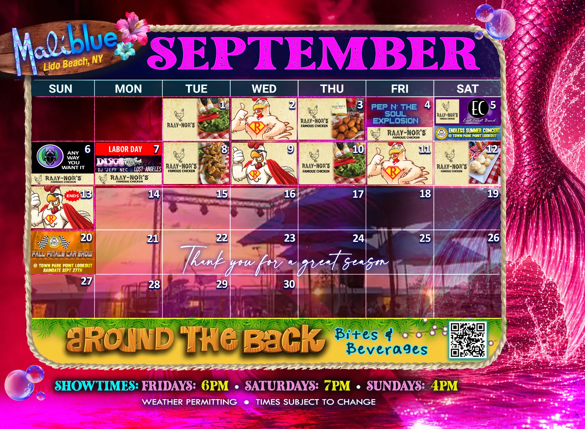 Maliblue September 2026 Concert Calendar
